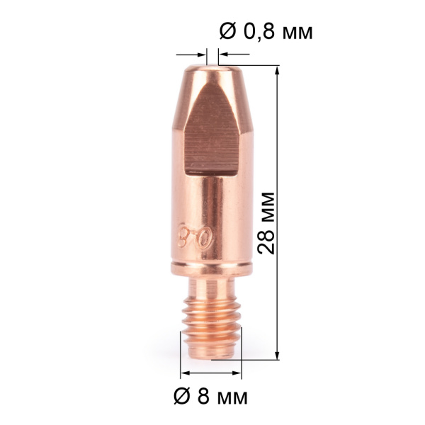 Наконечник FoxWeld М6х28х0.8 (CuCrZr) (140.0054/MD0009-78, пр-во FoxWeld/КНР)