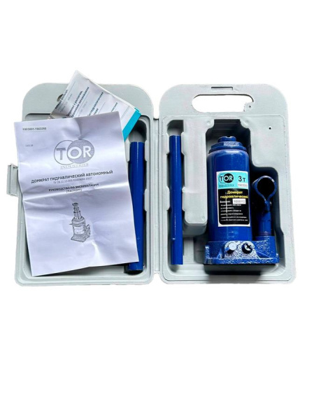 Домкрат гидравлический TOR ДГ-3 г/п 3,0 т (в пластиковом кейсе)