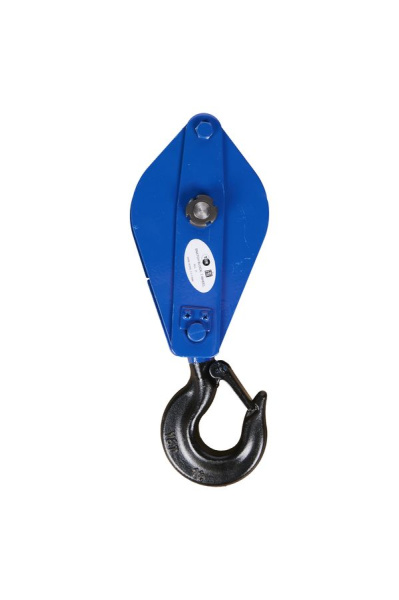 Блок монтажный однорольный с крюком TOR 1 т с откидной щекой (S)