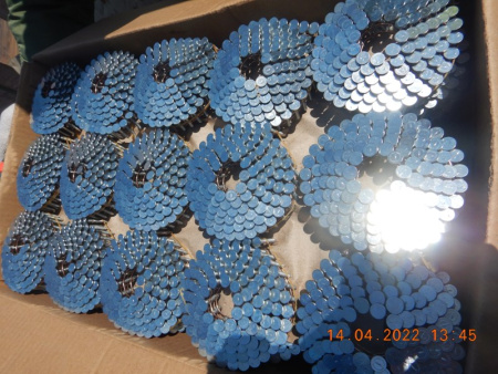 Кровельные гвозди  3.05X32 EG (3-5μ) кольцевая накатка белый цинк /3600шт