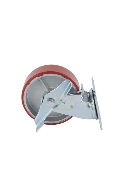 Колесо большегрузное поворотное SCpb 63 150 мм полиуретановое с тормозом (N)