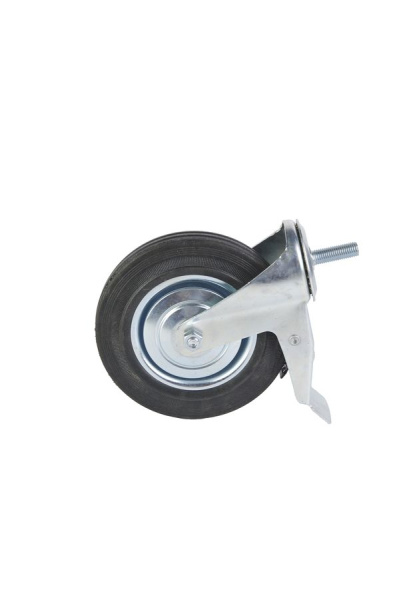 Колесо поворотное SCtB 80 200 мм резина с болтом и тормозом (F)