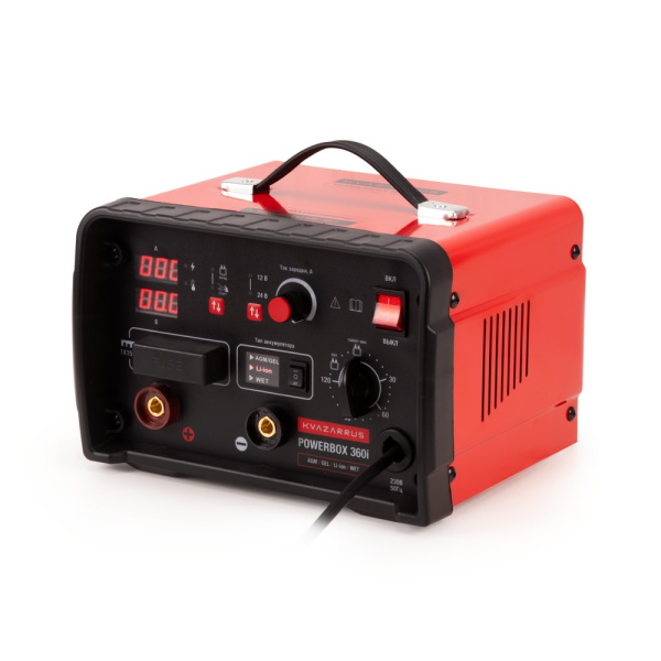 Инверторное пуско-зарядное устройство KVAZARRUS PowerBox 360i, таймер, цветная коробка