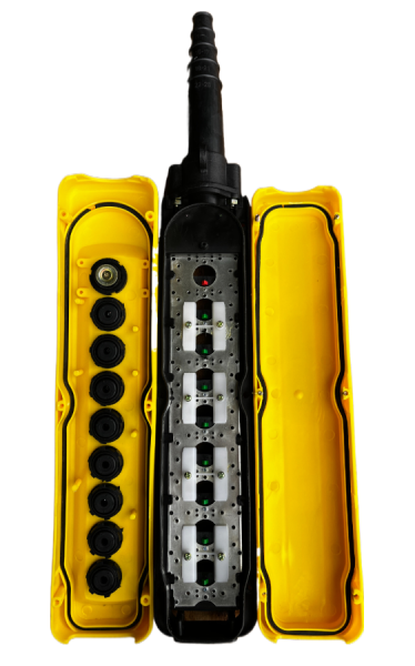 Пульт управления XAC-A8713Y для тали (8 кнопок, 1 скорость, ключ-марка, стоп, IP65, 380В)