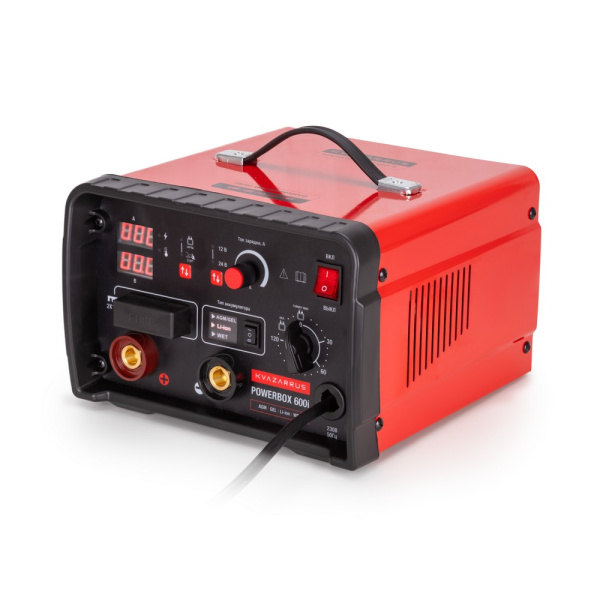 Инверторное пуско-зарядное устройство KVAZARRUS PowerBox 600i, таймер, алюминиевый кейс