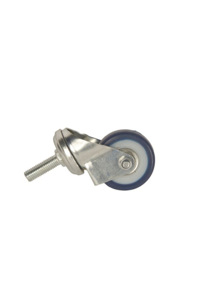 Колесо аппаратное поворотное SCtv 25 50 мм с болтом (синяя резина)
