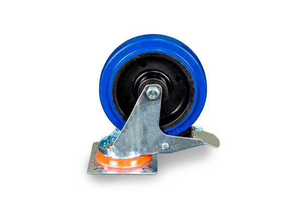 Колесо поворотное из эластичной резины MW100 125 мм с тормозом