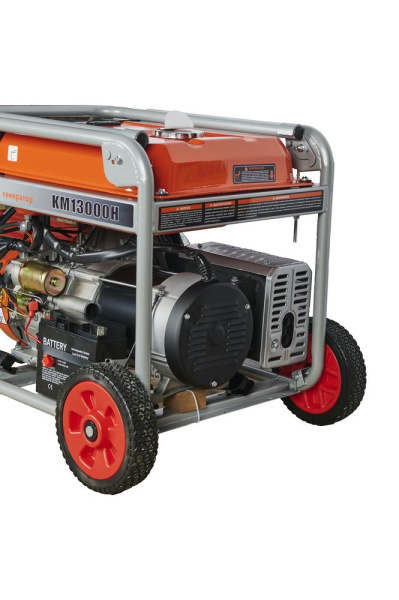 Генератор бензиновый 9,0 кВт 220В 26 л с электростартером и колесами TOR KM13000H