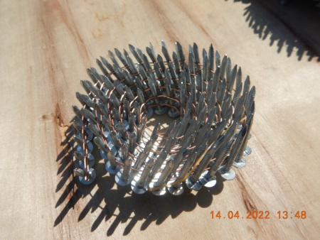Кровельные гвозди  3.05X38 EG (3-5μ) кольцевая накатка белый цинк / 3600шт